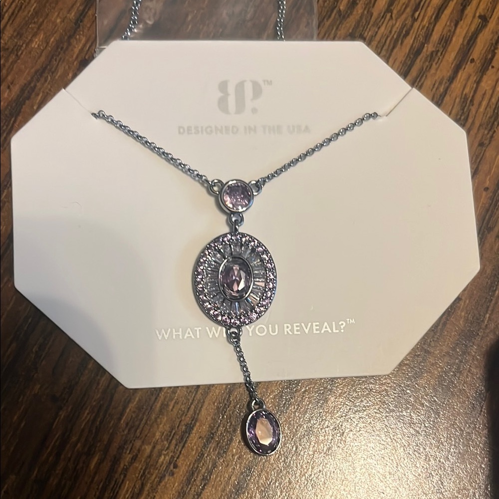 Elegant Silver and Pink Necklace